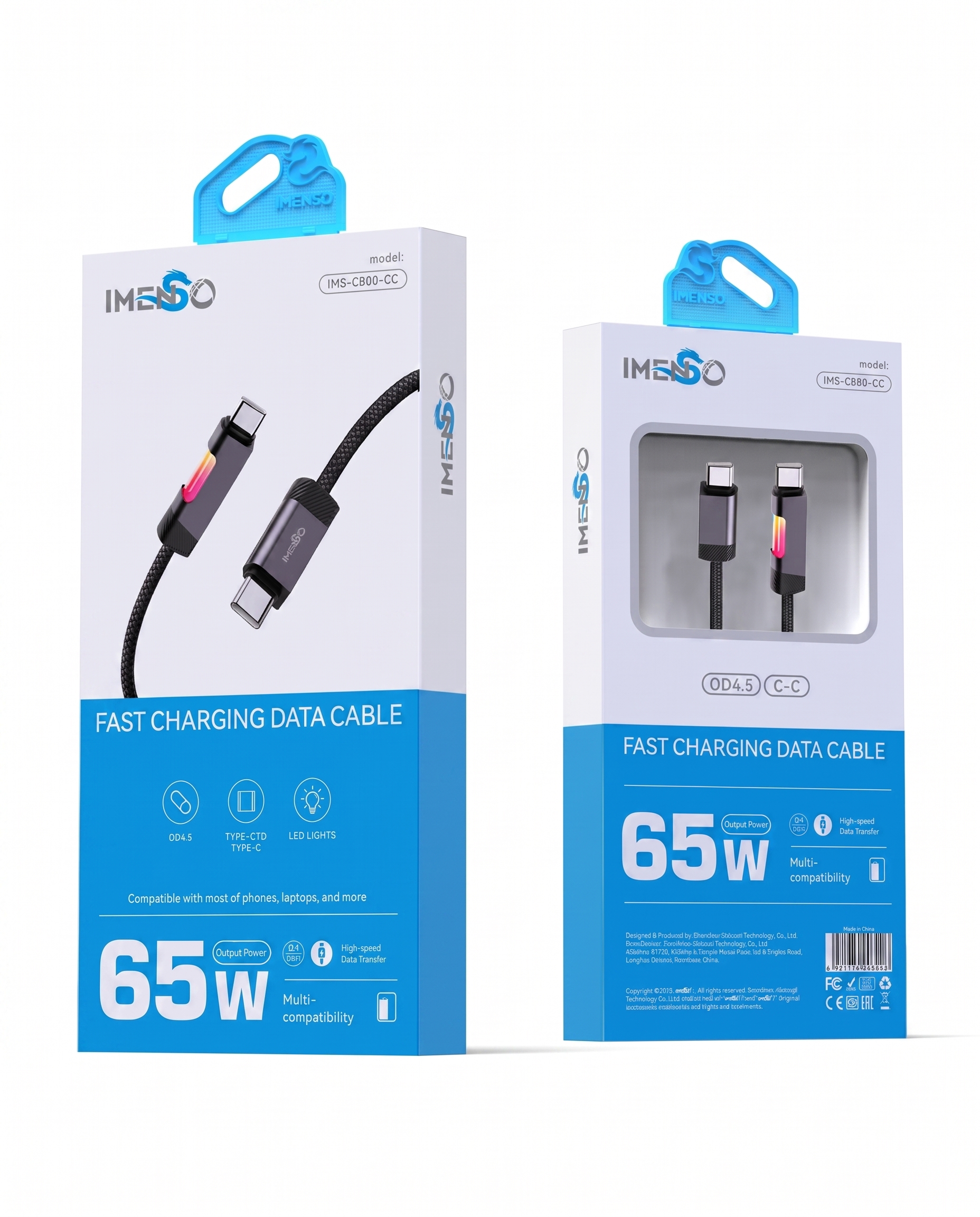 Type-C dan Type-C ga zaryadlovchi kabel 65W — Imenso — Kabel