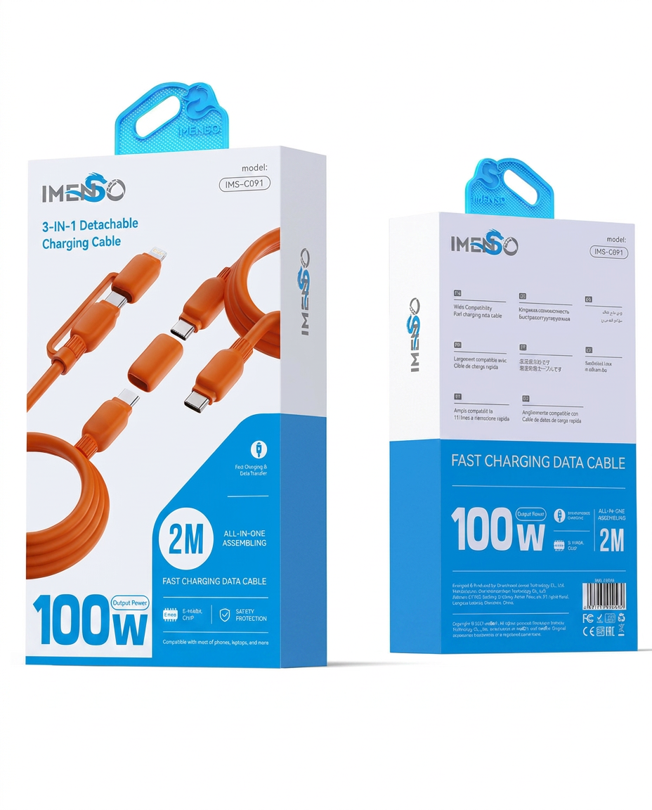 Zaryadlovchi kabel IMS IMS-C091 3-in-1 100W Type-C va Lightning — 2/2