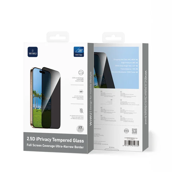 iPhone 17 Pro Max uchun maxfiylik himoya oynasi WiWU iPrivacy GT-028