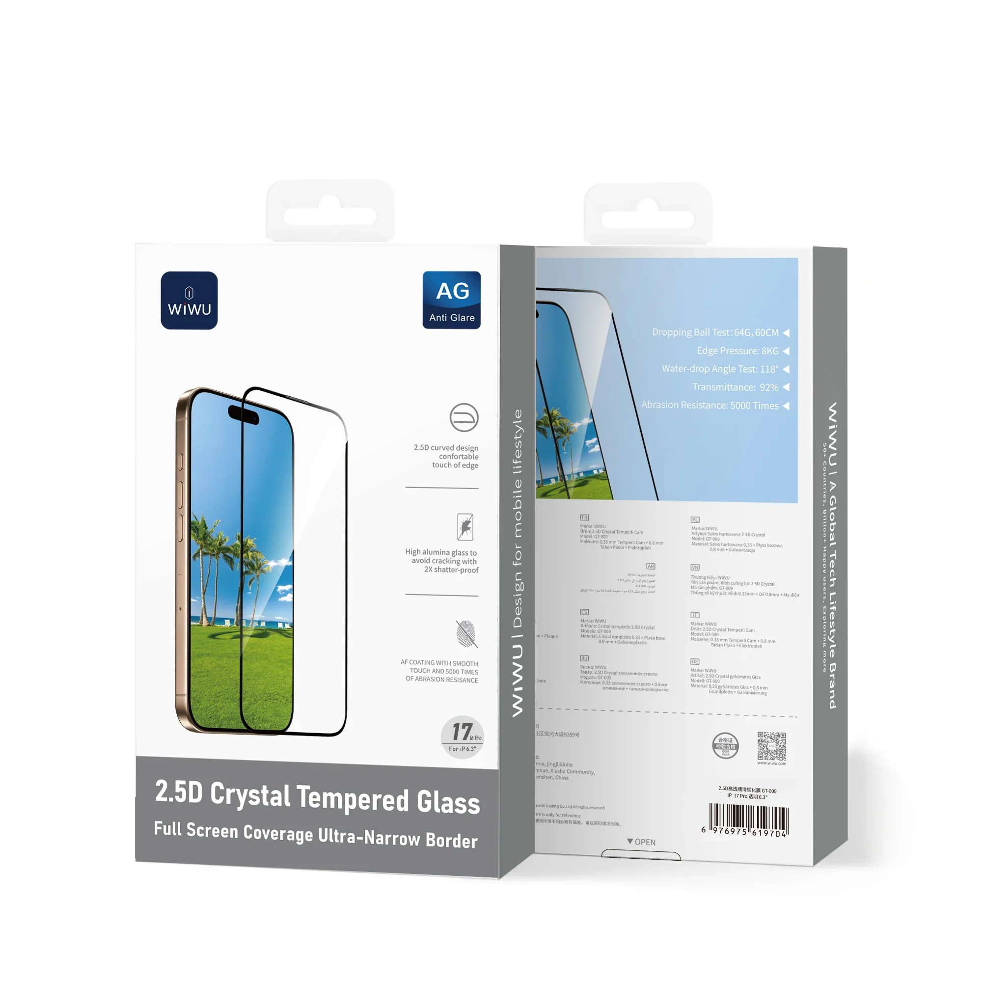 iPhone 17 Pro Max uchun Himoya Oynasi (9H HD Clear) Tempered GWIWU 2.5D Super Clear lass — 7/7