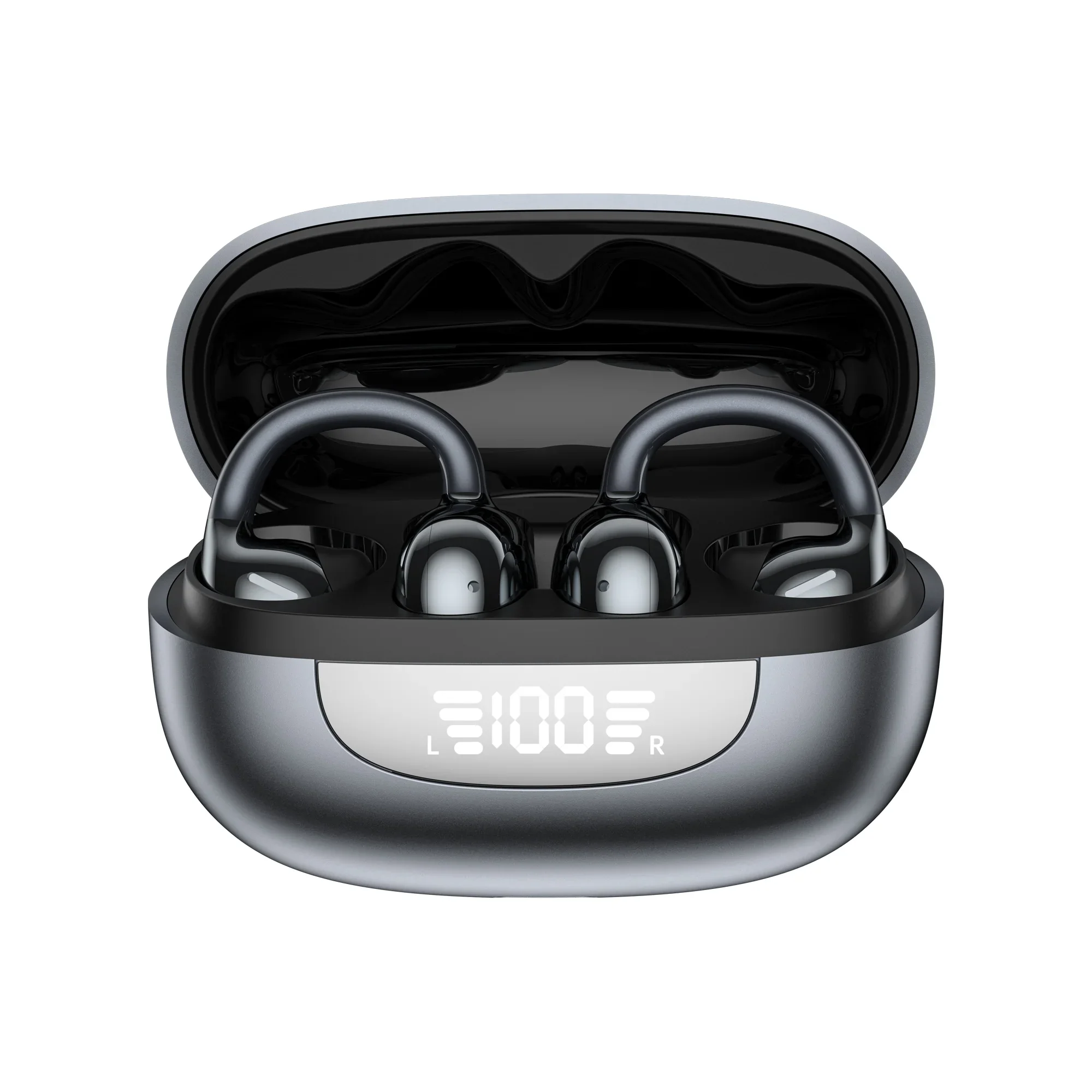 WIWU RHYTHMO O301 Open Ear Wireless Earbuds – Bluetooth 6.0 Stereo Quloqchin — Qora