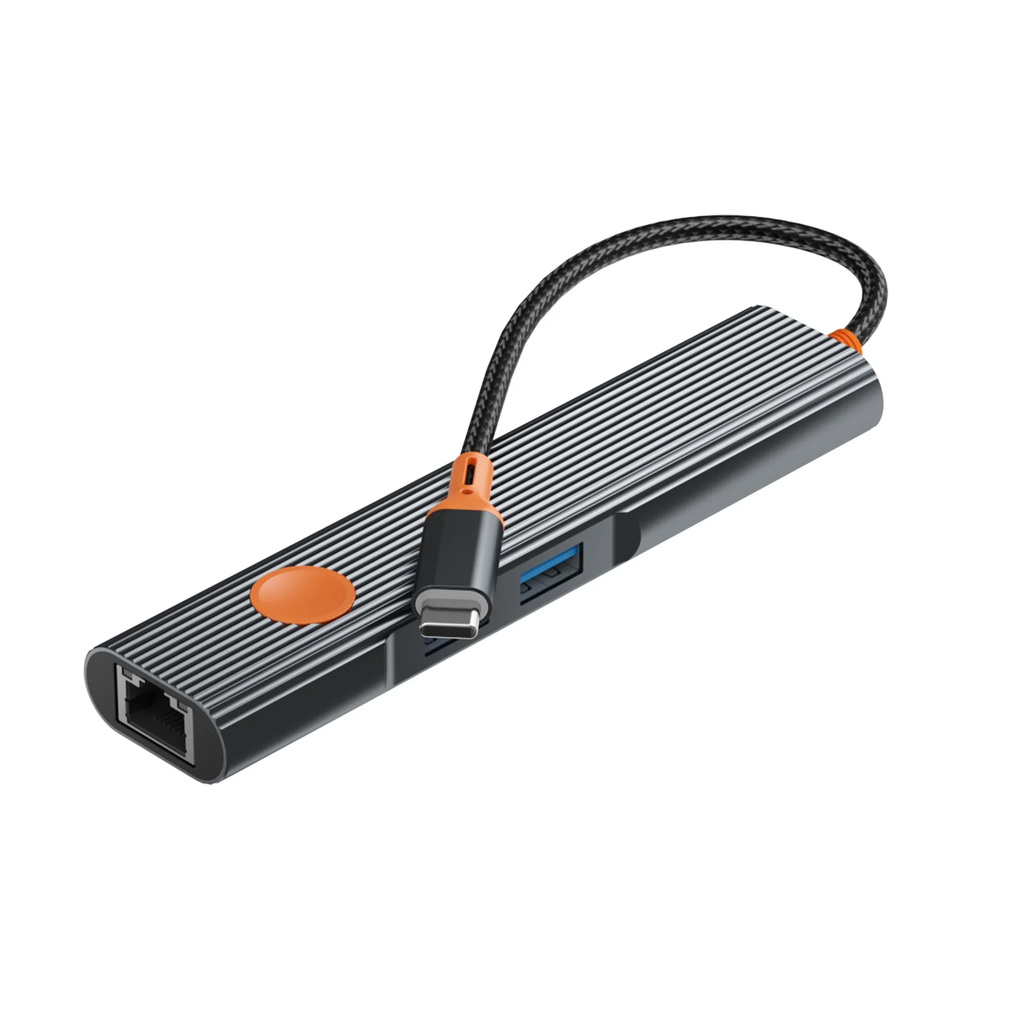 5-in-1 USB-C hub, 4K HDMI, 100W PD fast charging va Gigabit LAN bilan premium adapter. — Wiwu