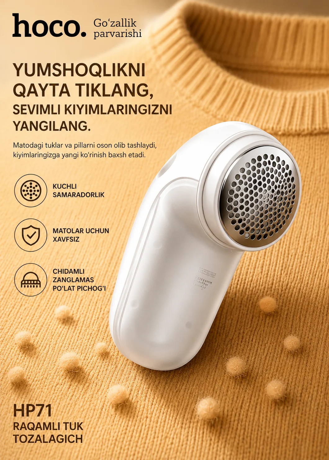 Kiyim tuk tozalagich – raqamli lint remover — Hoco
