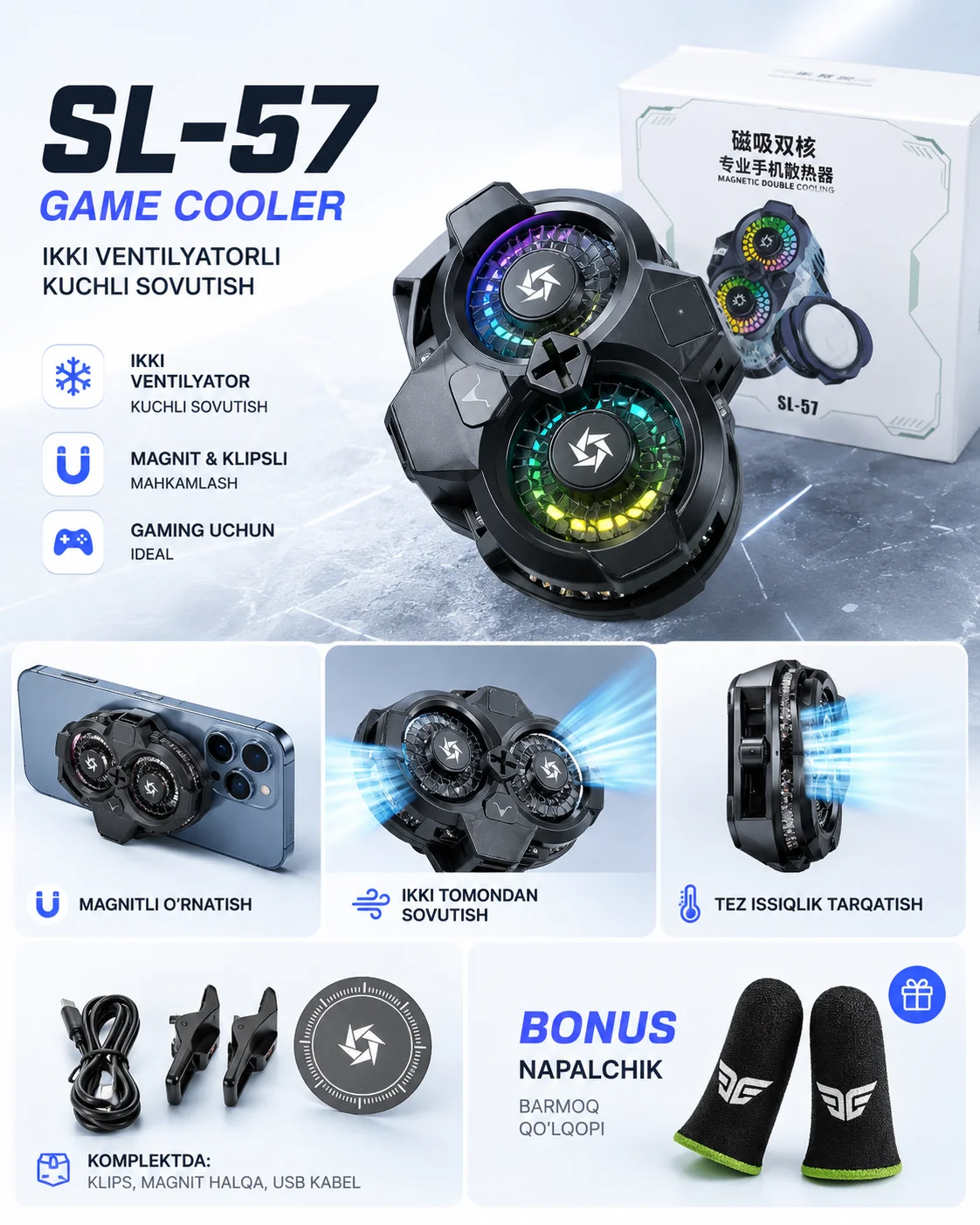 Telefon uchun magnitli kuller - SL 57 modeli — Gaming aksesuar