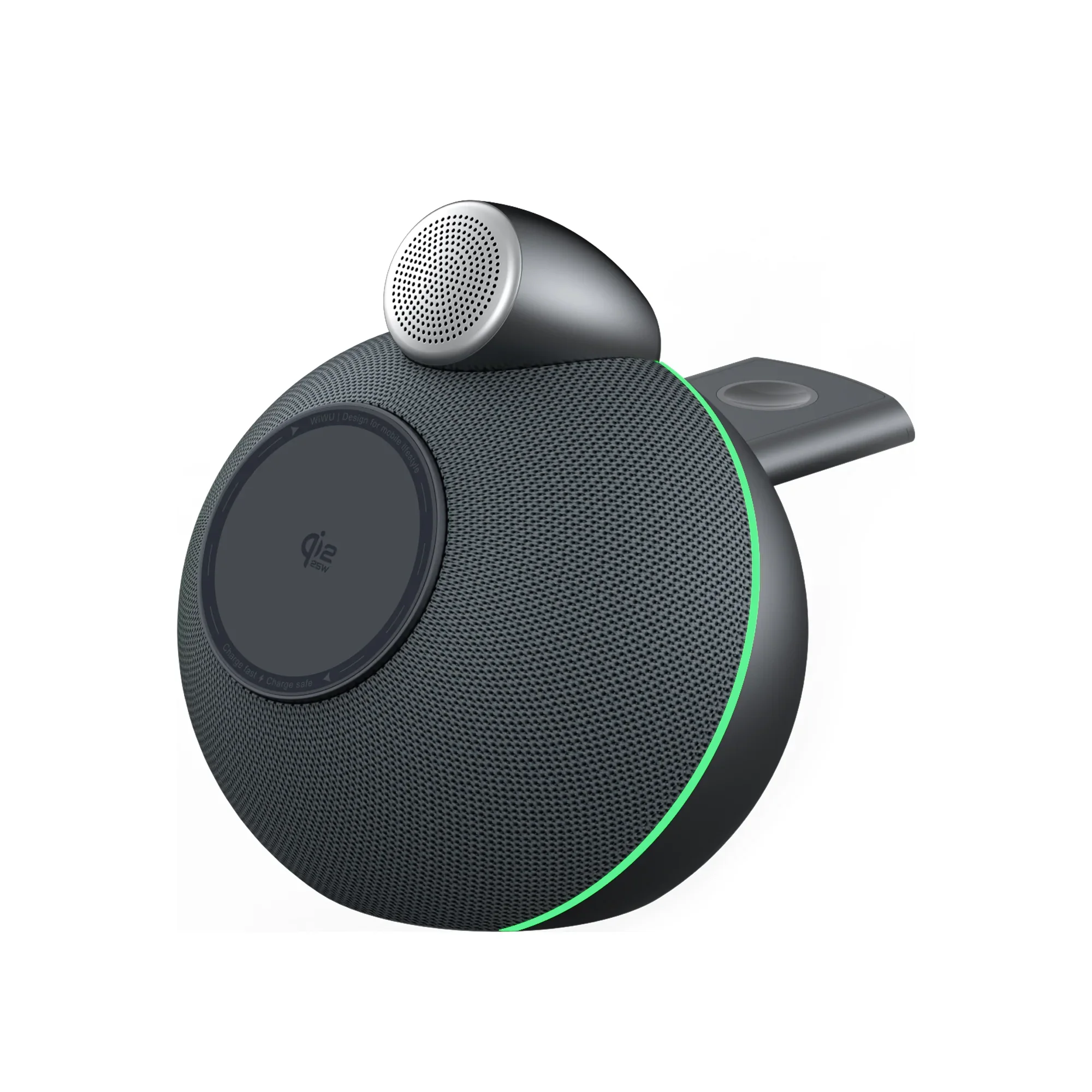 WiWU Conch WI-G042 Bluetooth Karnay, 25W Simsiz Zaryadlovchi, 6000mAh Batareya, NFC, TWS, RGB Chiroq — Wiwu