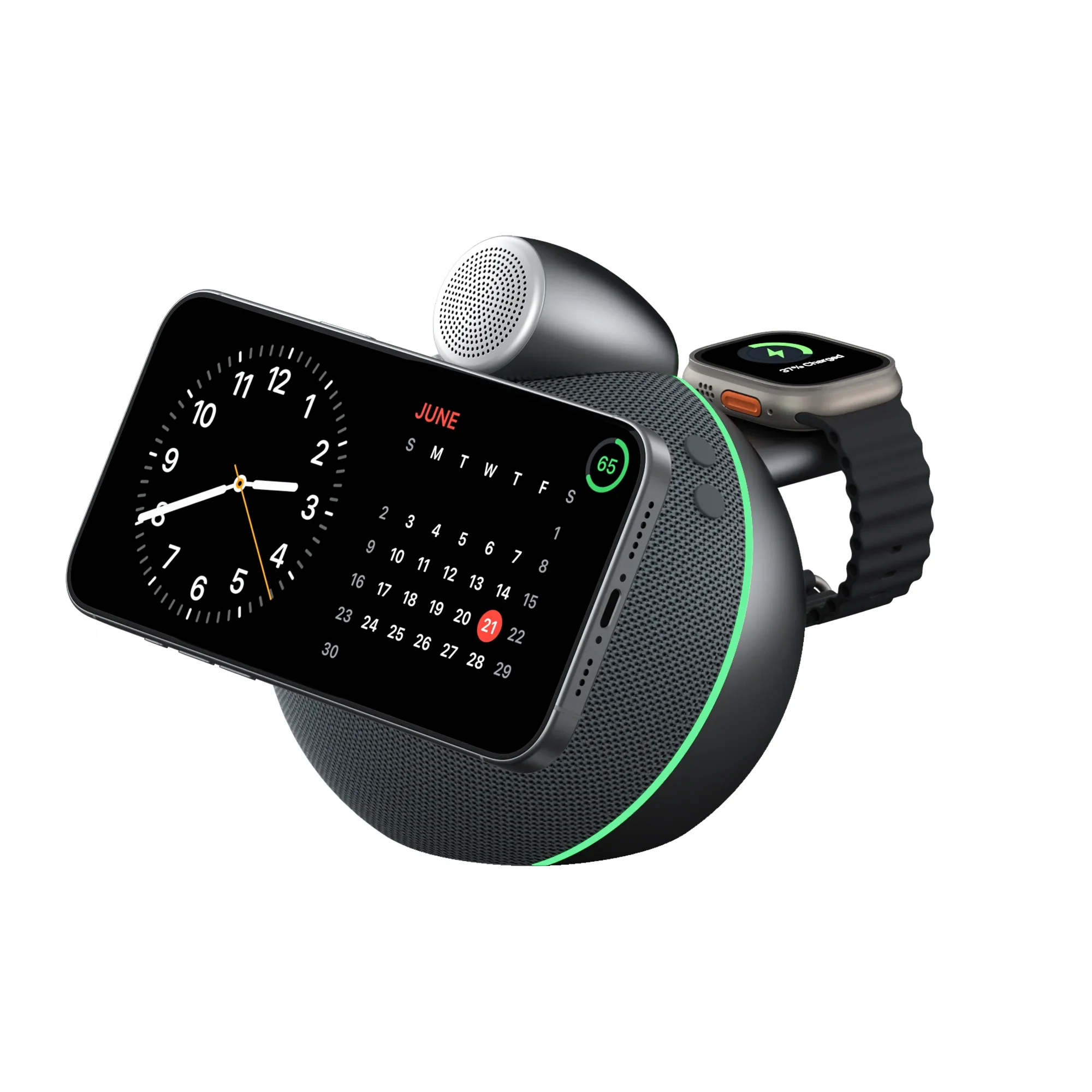 WiWU Conch WI-G042 Bluetooth Karnay, 25W Simsiz Zaryadlovchi, 6000mAh Batareya, NFC, TWS, RGB Chiroq — 3/4