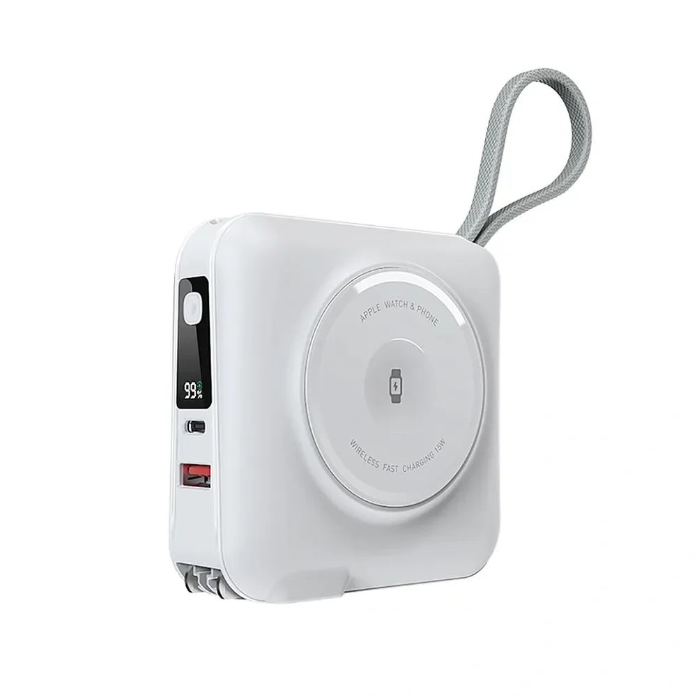 WIWU ALL ROUND 45W 15000mAh – 6-in-1 Fast Charging Power Bank — White