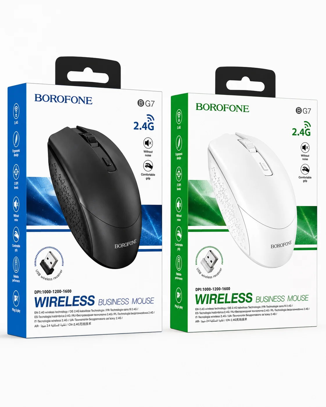 Simsiz kompyuter sichqonchasi, 2.4G va sozlanadigan DPI — BOROFONE BG7 Platinum — 2/2