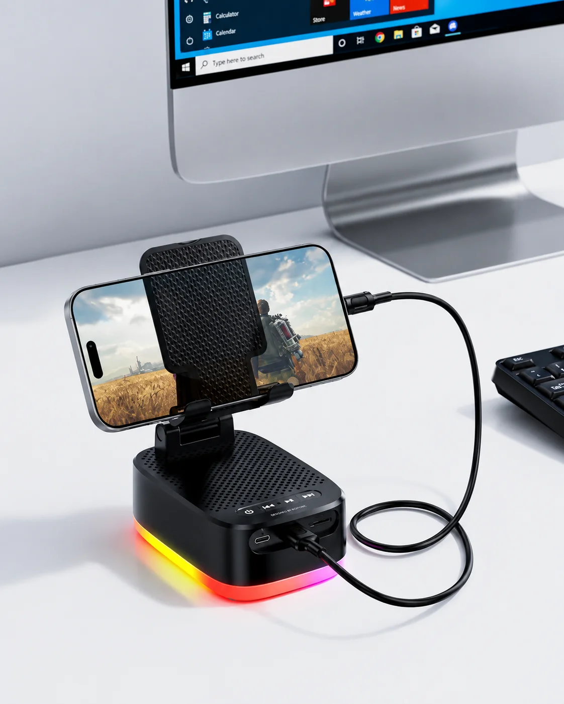 3 tasi 1 da Bluetooth kolonka, telefon ushlagich va powerbank — BOROFONE BR200 Marea — 2/3