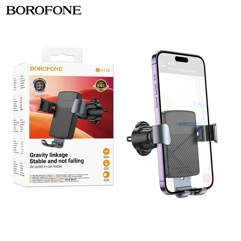 Avtomobil uchun gravitatsion telefon ushlagichi, havo ventilyatsiyasiga — BOROFONE BH118 Refined