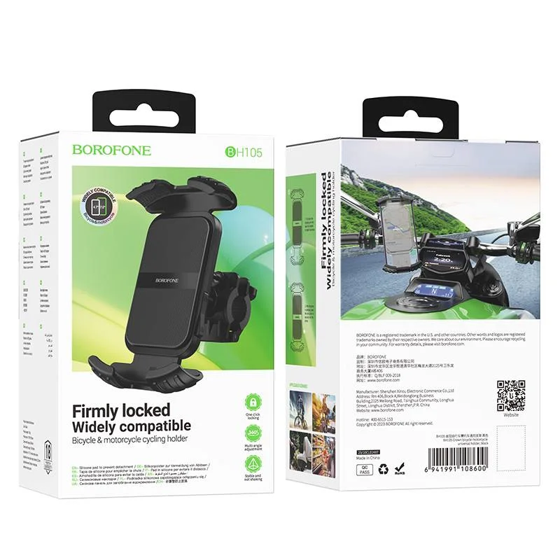 Mototsikl va velosiped uchun 360° telefon ushlagichi — BOROFONE BH105 Basalt