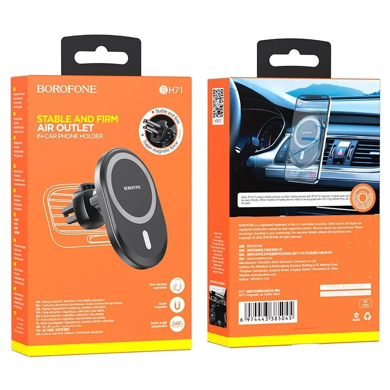 Magnitli avtomobil telefon ushlagichi, havo panjarasi uchun — BOROFONE BH71