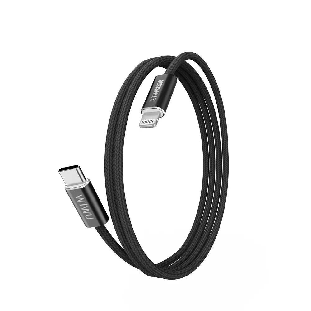 WIWU ESSEN 1.5M USB-C to Lightning Tezkor Quvvatlash Kabeli — Black