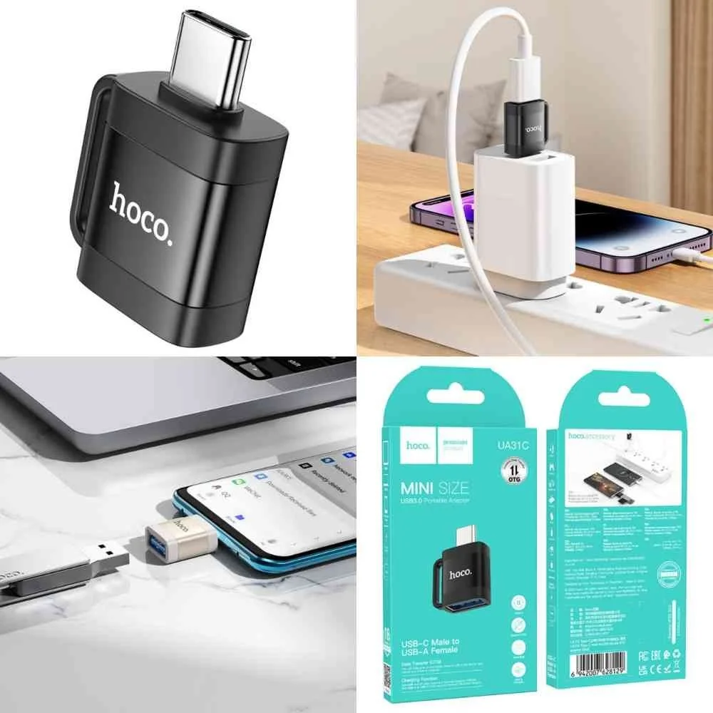 USB-A dan Type-C  ga — USB 3.0, 5Gbps — Hoco