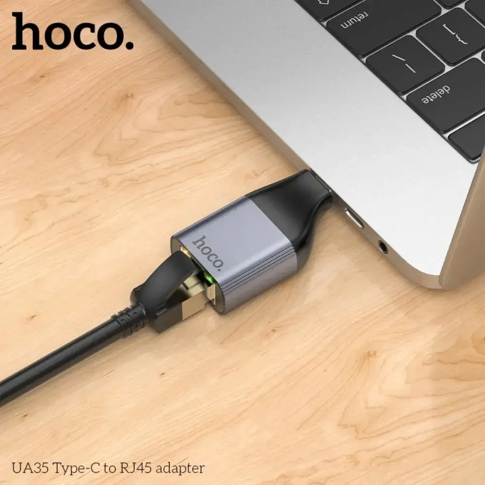 Ethernet LAN adapter - HOCO UA35 Type-C dan RJ45 ga — Hoco