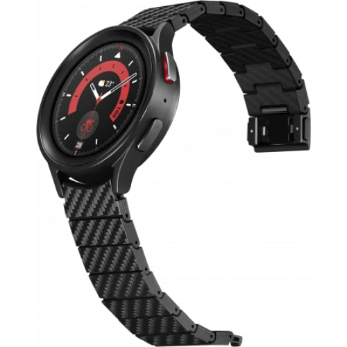 Samsung Galaxy Watch 4 / 5 / 6 (Classic/Pro) barcha o'lchamlar uchun Pitaka uslubidagi premium karbon bilaguzuk (tasma) — 2/4