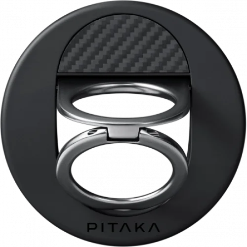 NFC chipli va magnitli Pitaka MagEZ Grip 3 smartfon ushlagich-stendi, Qora (Black)