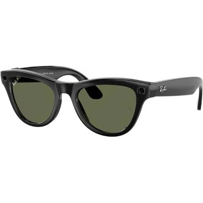Ray-Ban Meta Gen 1 Skyler Smart Glasses – Dark Green Lenses (Size 52, Glossy Frame) — RAYBAN
