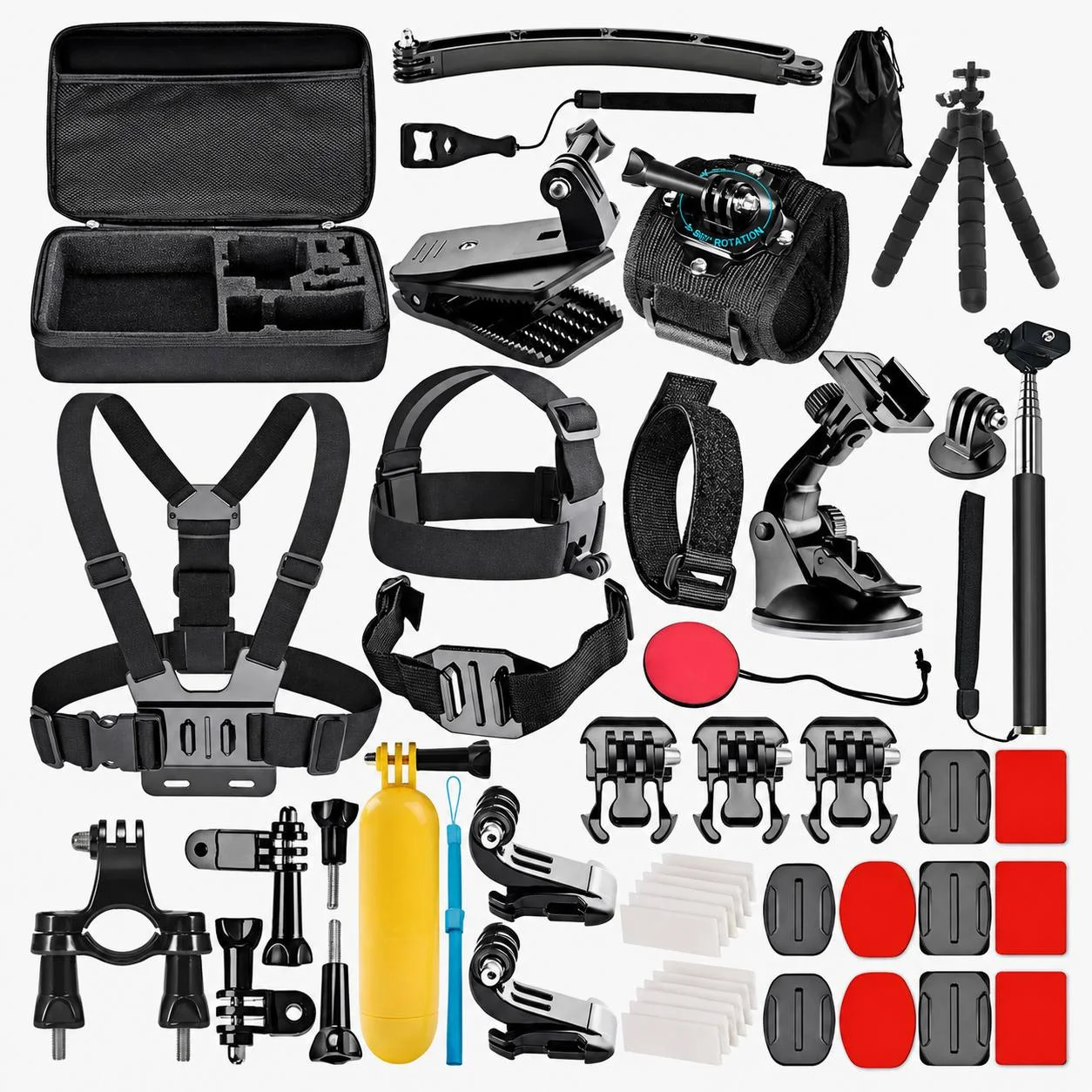 GoPro va Action Kameralar uchun Universal Aksessuarlar To‘plami – 50 ta 1 da — GoPro