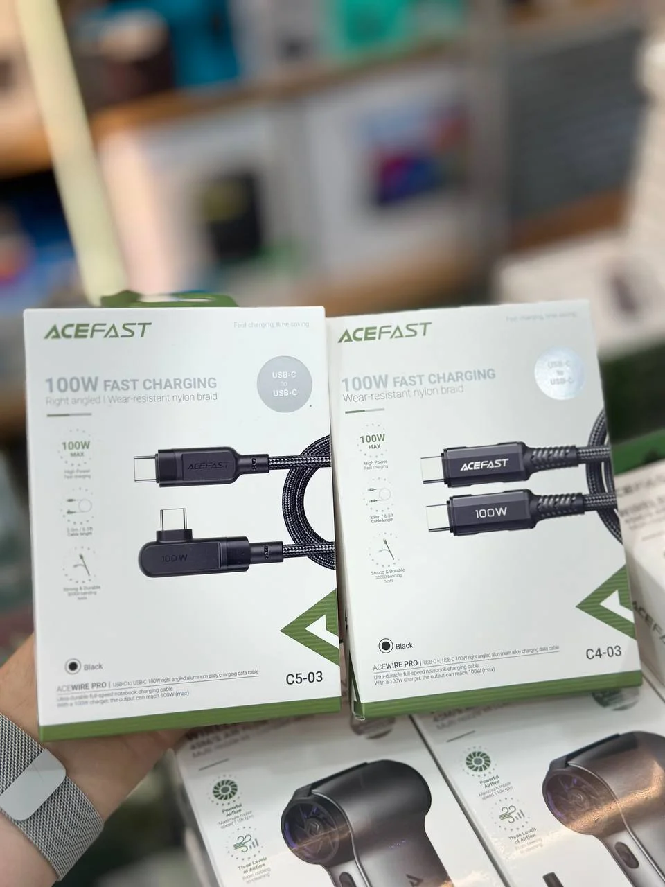 Yuqori quvvatli o‘rilgan kabel Acefast AceWire Pro Type-C to Type-C (100W, 2m) — Acefast — Kabel