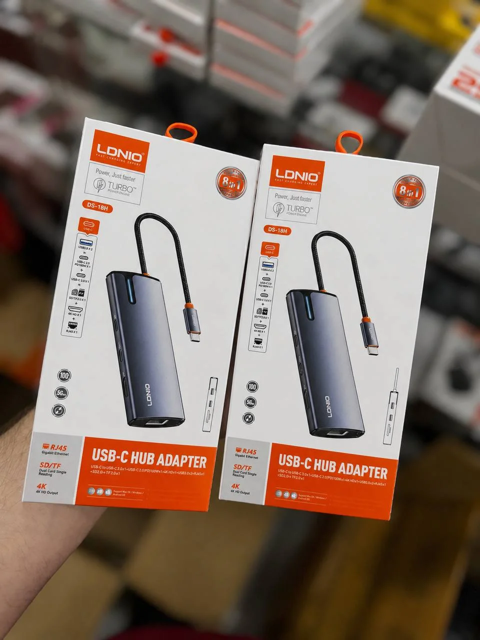 Ko‘p funksiyali universal USB-C Xab (Perexodnik) — LDNIO 8-in-1 Hub Adapter (Model: DS-18H) — Lonio