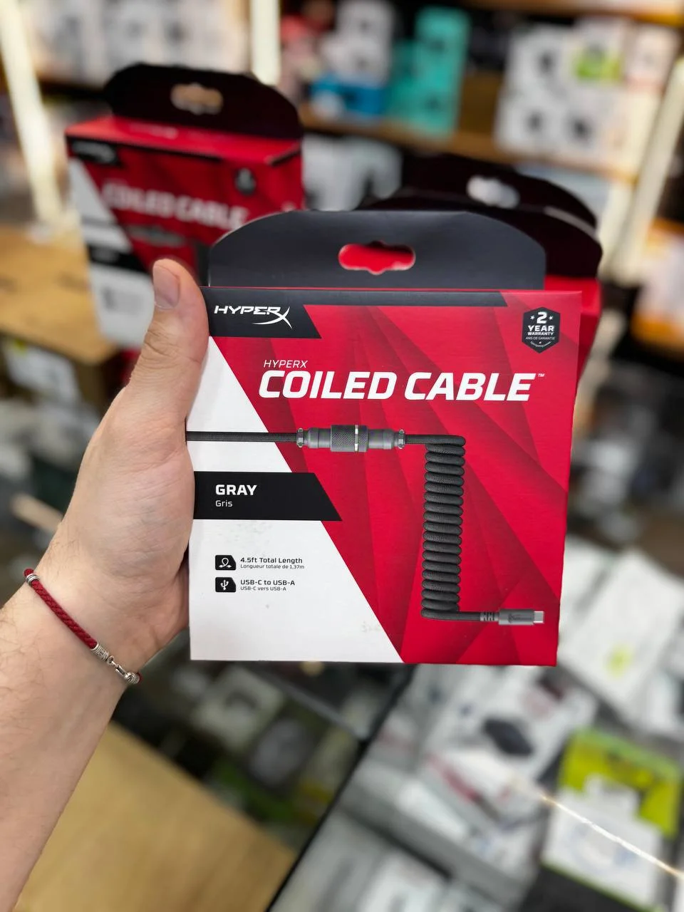 HyperX Coiled Cable — Mexanik klaviaturalar uchun premium spiral kabel — HyperX — Kabel