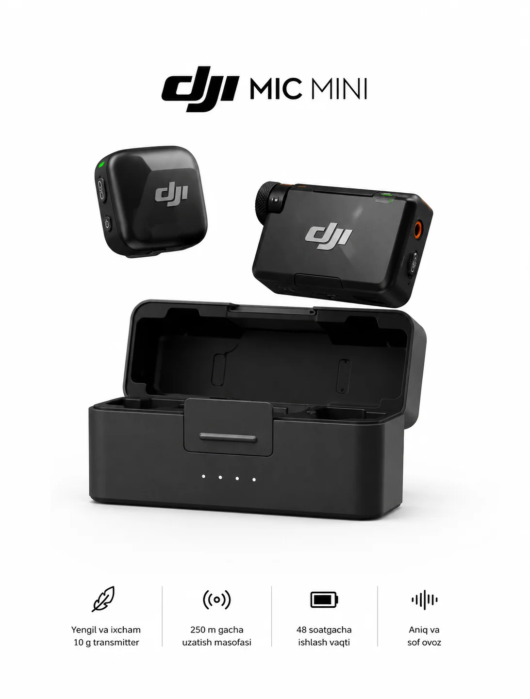 Simsiz mikrofon tizimi DJI Mic Mini seriyasi (Global Versiya) — DJI