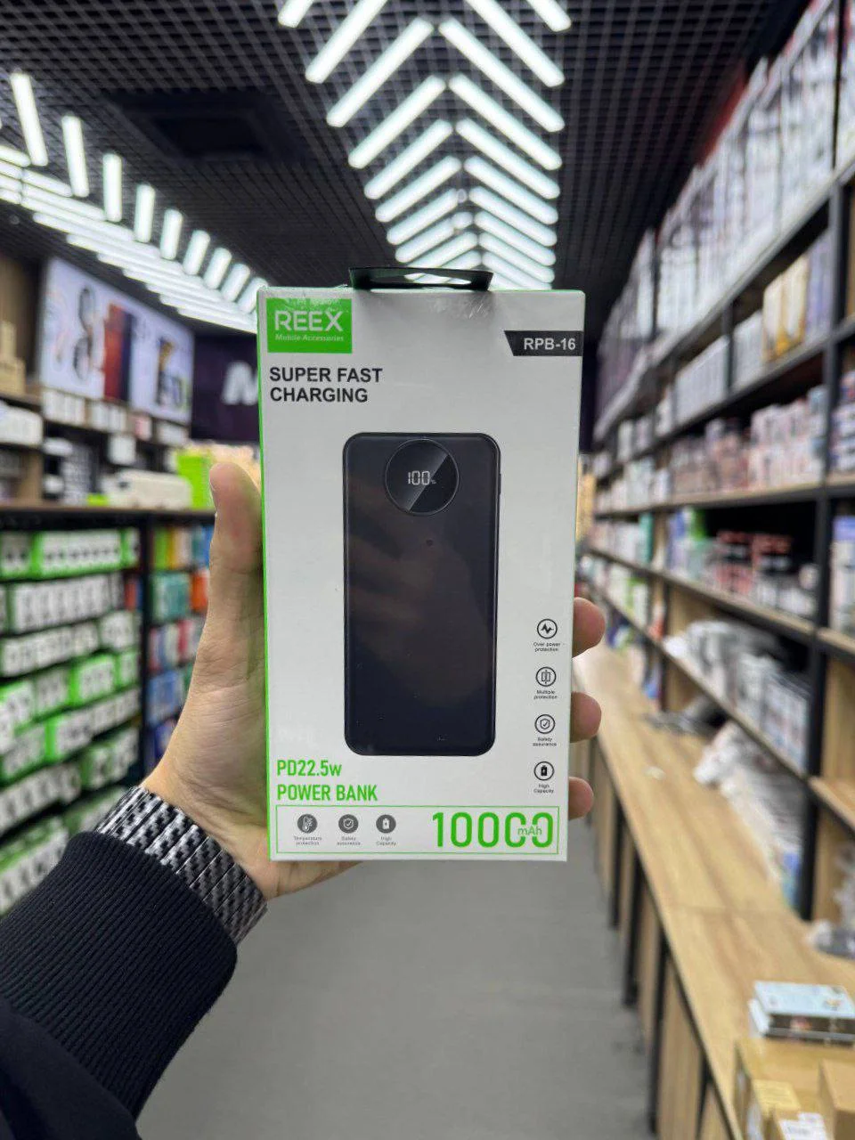 Powerbank REEX RPB-16 10000 mAh, 22.5W PD Tezkor Quvvatlash, LED Displey — Reex — Powerbank
