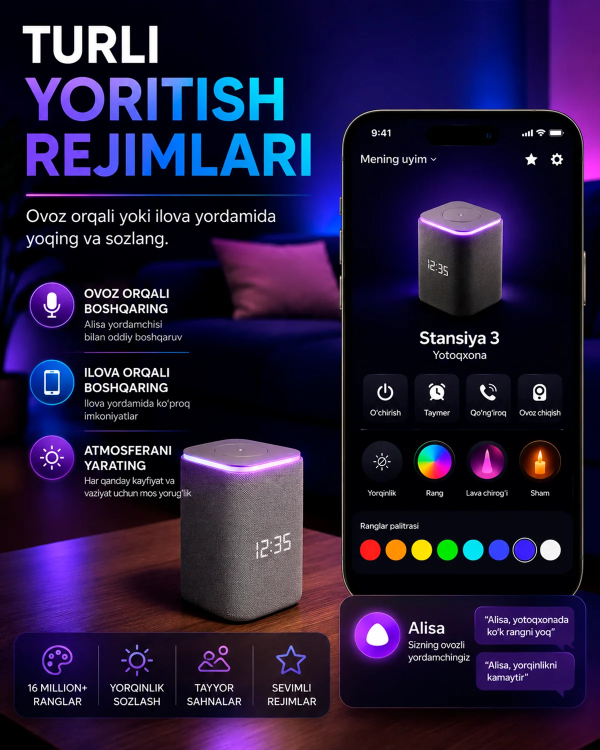 Yandex Stansiya 3 (Яндекс Станция 3) — O‘rnatilgan AI assistentli aqlli kolonka — 3/5