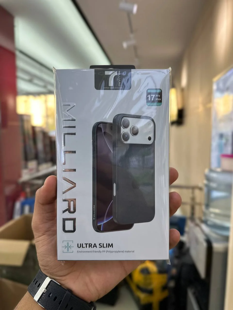 Chexol 7 Milliard Ultra Slim 17 Pro Max uchun Himoya G'ilofi, Zarbaga Chidamli — Black