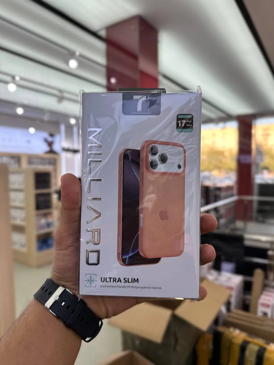 Chexol 7 Milliard Ultra Slim 17 Pro Max uchun Himoya G'ilofi, Zarbaga Chidamli — Orange