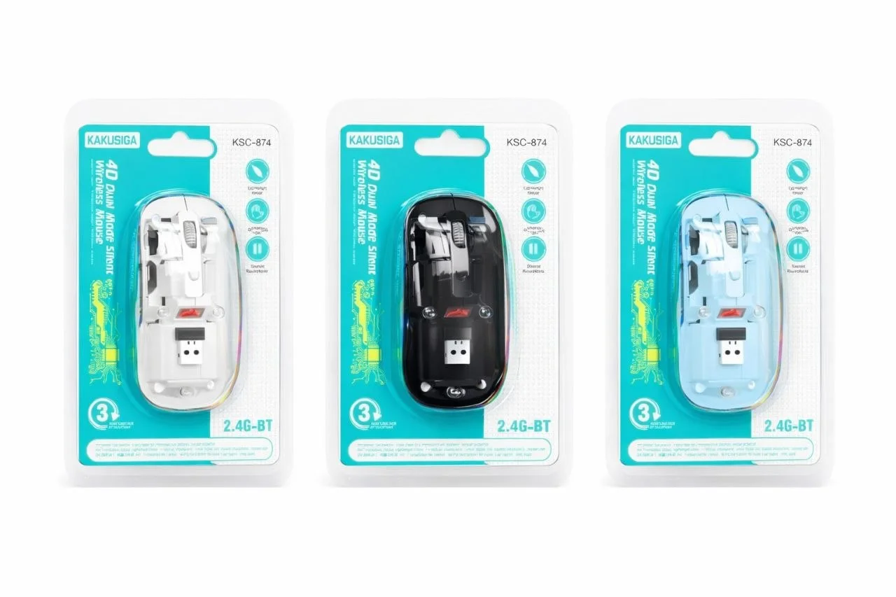 KAKUSIGA KSC-874 – Dual Mode Simsiz Sichqoncha (2.4G + Bluetooth) — Kakusiga