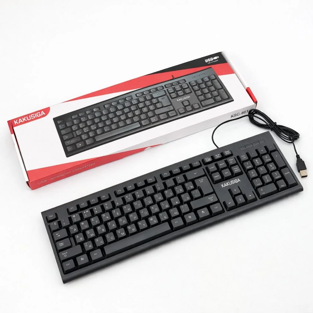 KAKUSIGA KSC-861 – USB Simli To‘liq O‘lchamli Klaviatura — Kakusiga