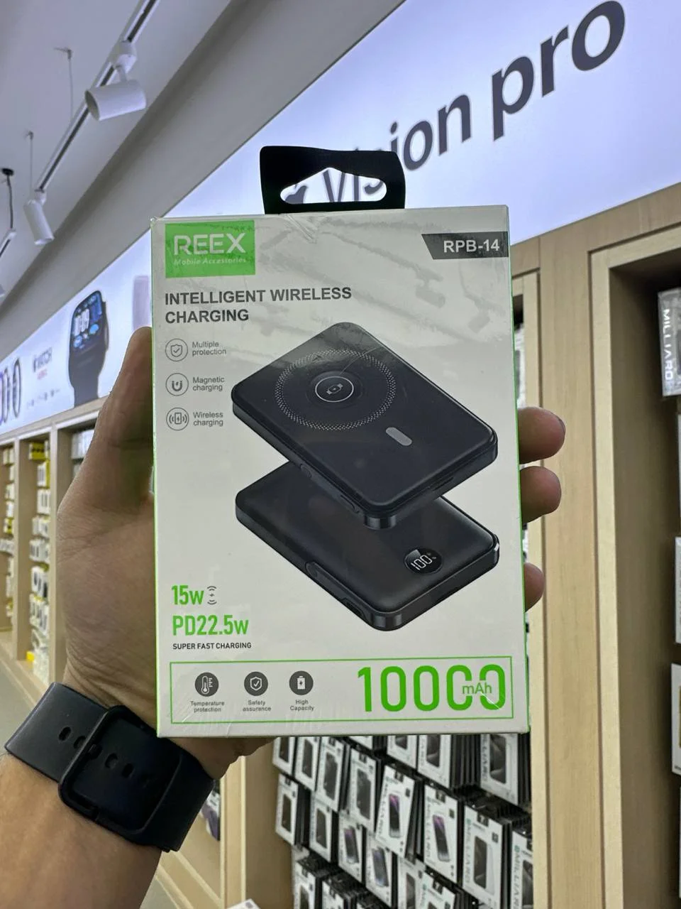 Charging Power Bank (10000 mAh) REEX RPB-14 — Intelligent Wireless — Reex