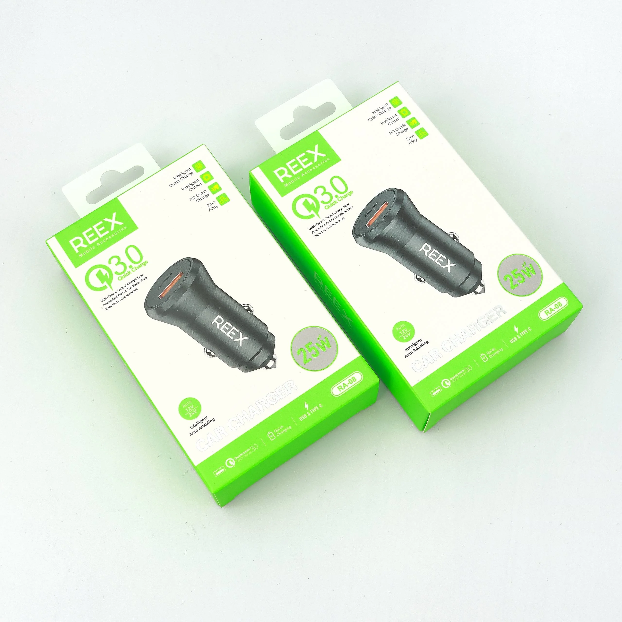Avtomobil zaryadlagichi REEX RA-08 QC3.0 25W — Reex