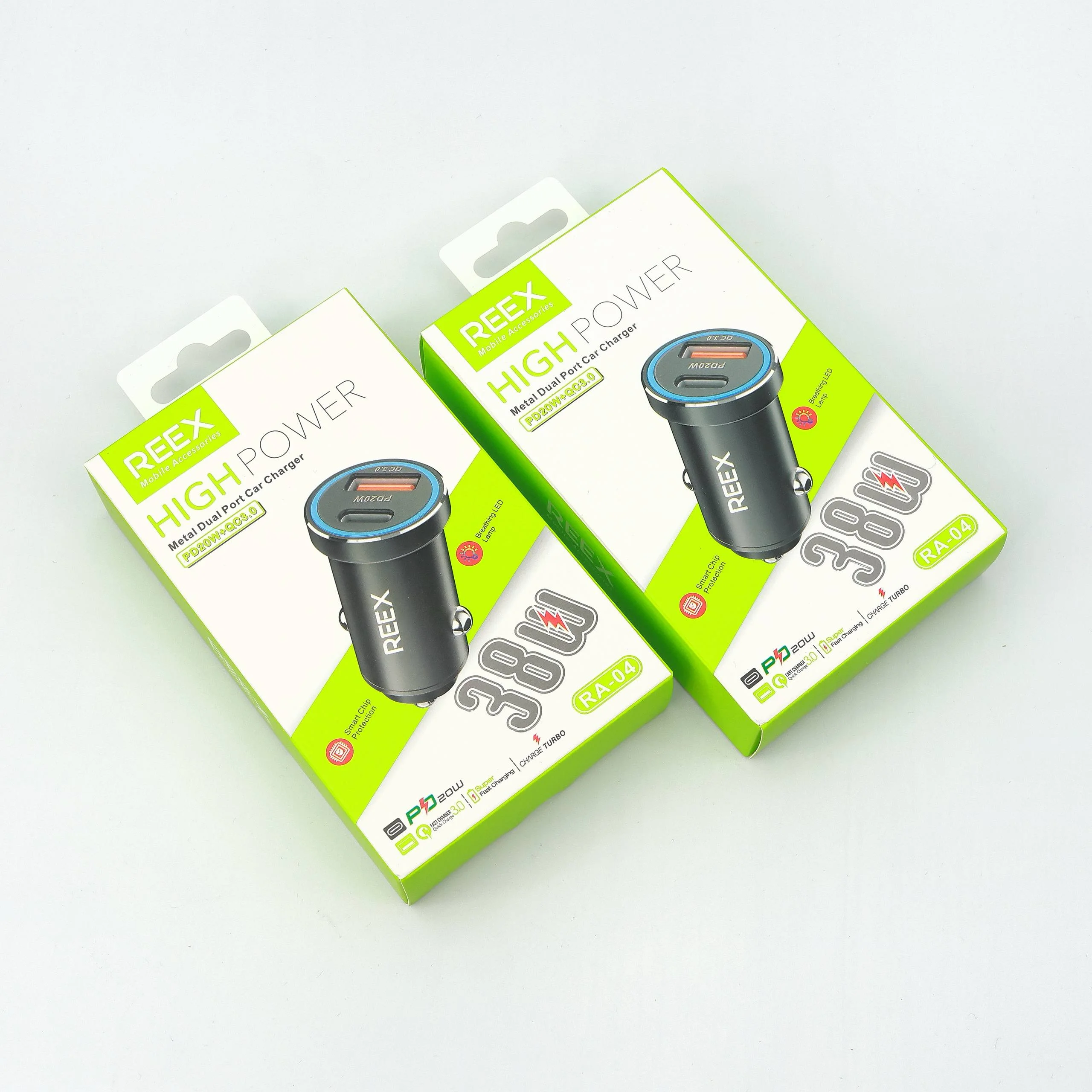 Avtomobil zaryadlagichi REEX RA-04 High Power PD20W+QC3.0 38W (metall) — Reex