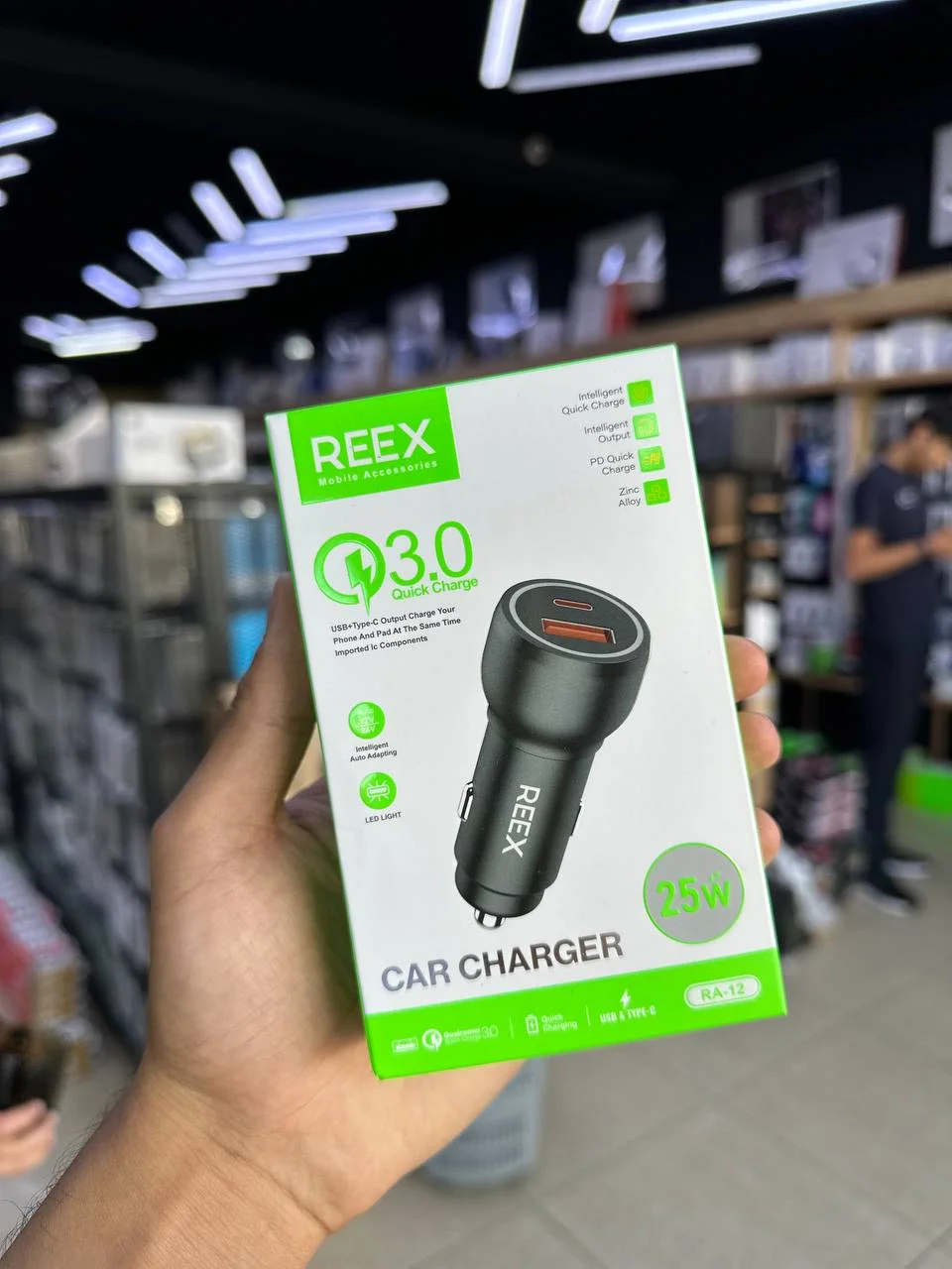 Avtomobil zaryadlagichi REEX RA-12 QC3.0 25W — Reex