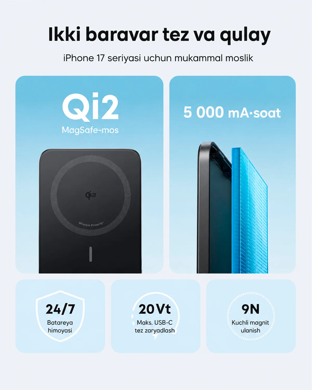 Tashqi akkumulyator (Powerbank) Anker Nano Power Bank 5K (5000mAh, 20W PD) — 3/6