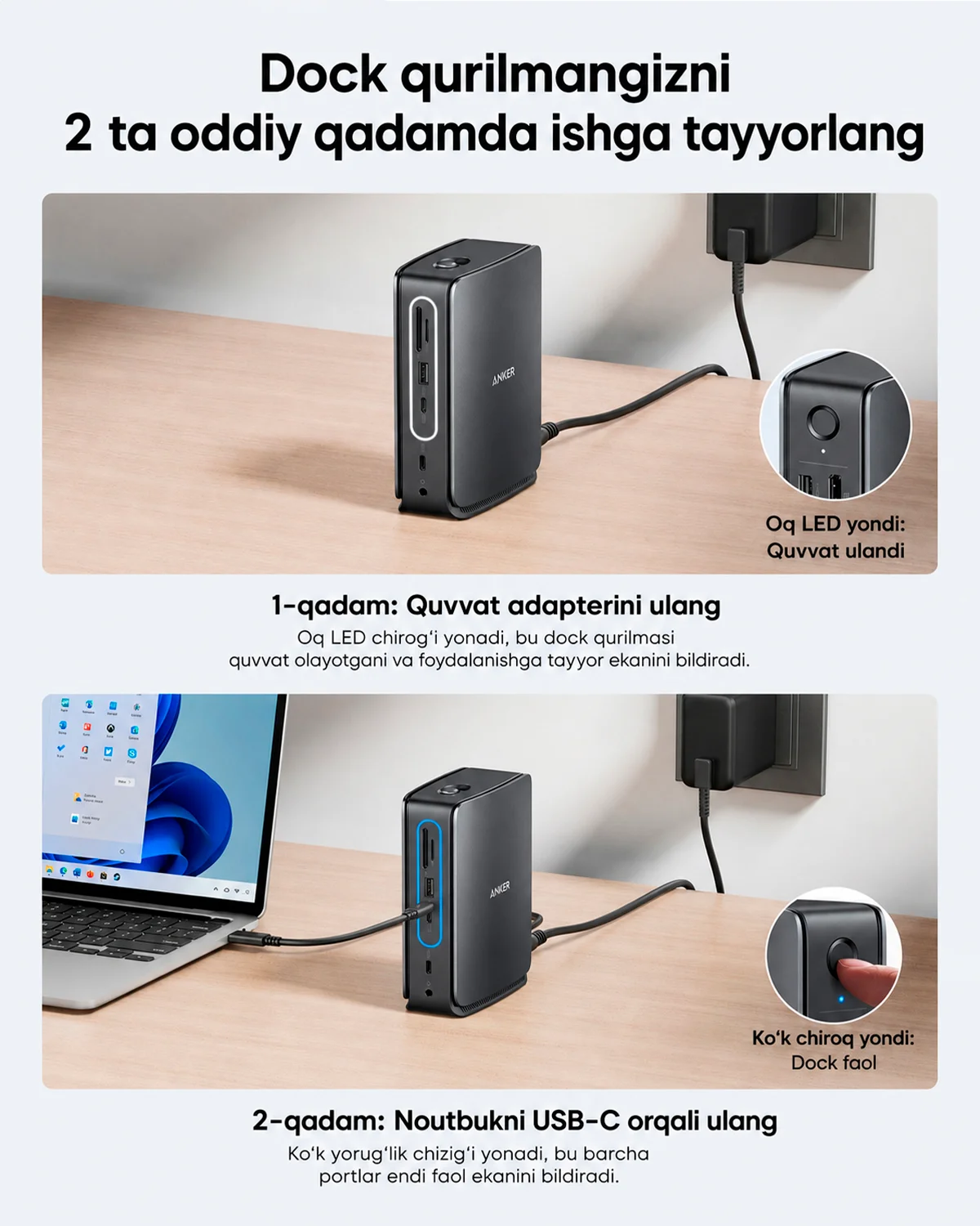 Anker Dock Station – 3 Monitorli USB-C/Thunderbolt Hub — 5/7