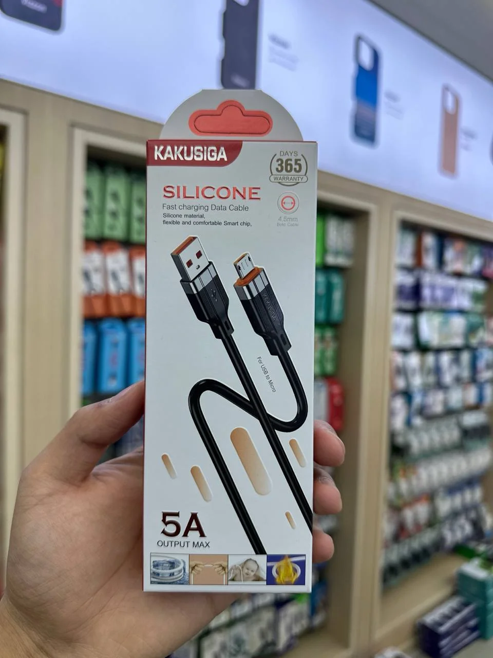 KAKUSIGA KSC-995 – USB-A to Micro USB (V8) Fast Charging Cable (Black) — Kakusiga — Kabel