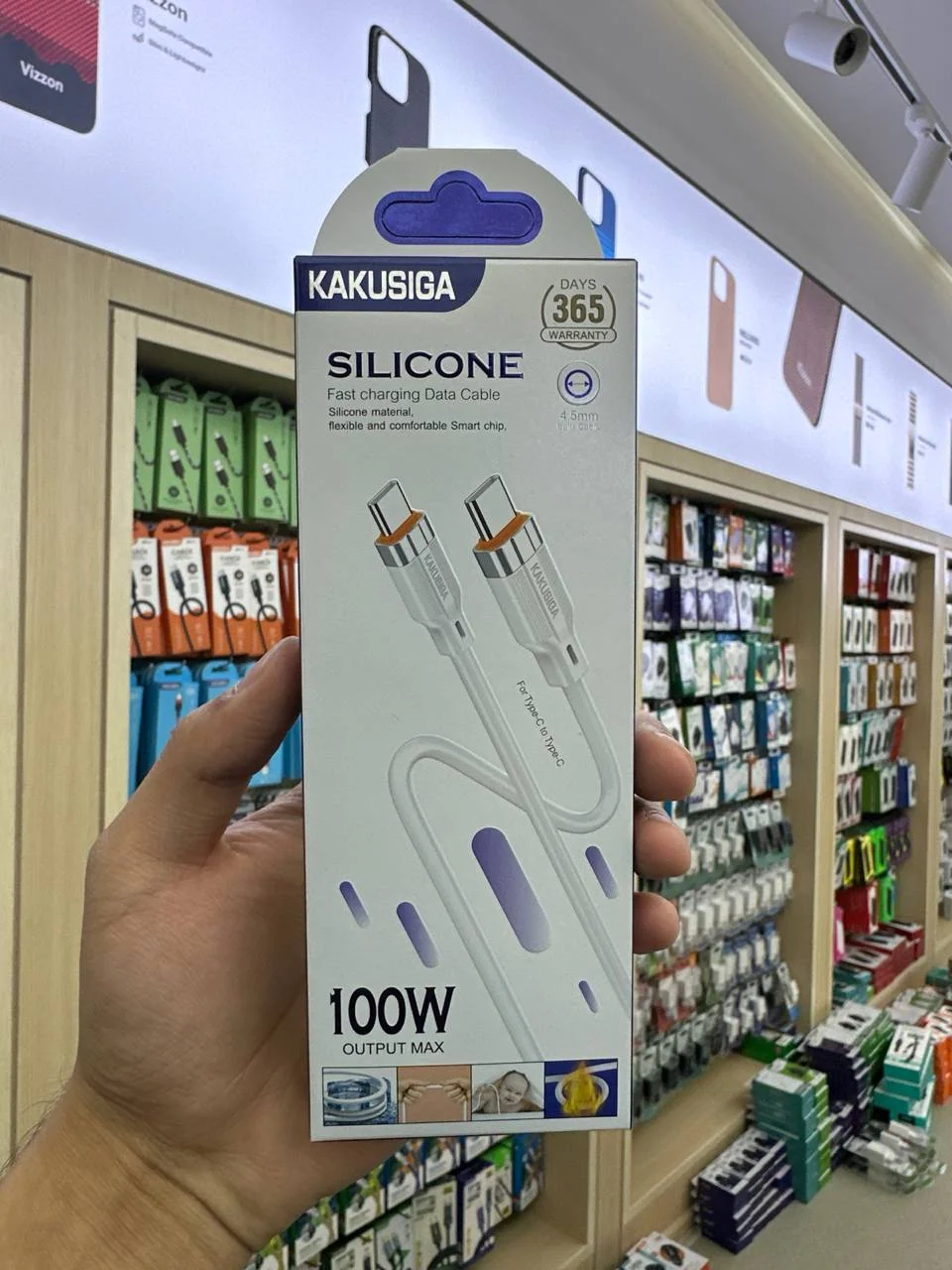 Zaryadlash Kabeli KAKUSIGA KSC-995 USB Type-C – Type-C 100W 1m Oq — Kakusiga — Kabel