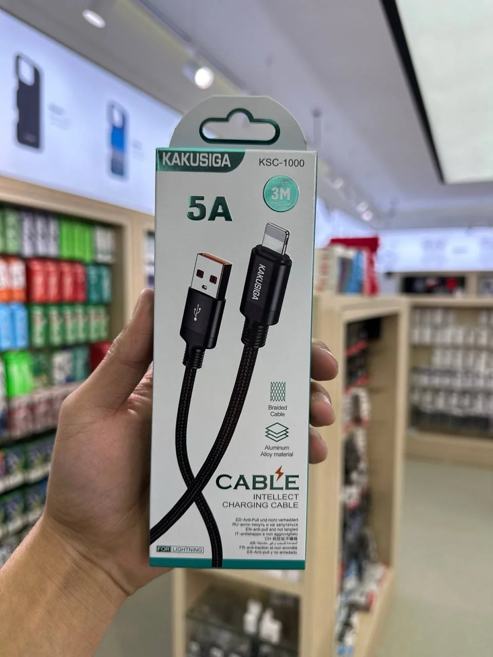 Zaryadlash Kabeli KAKUSIGA KSC-100 USB – Lightning Qora — Kakusiga — Kabel