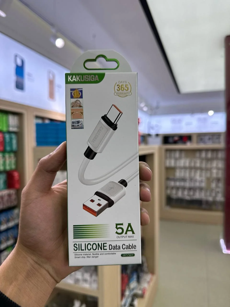Zaryadlash Kabeli KAKUSIGA KSC-998 USB – Type-C 5A 1m Oq — Kakusiga — Kabel