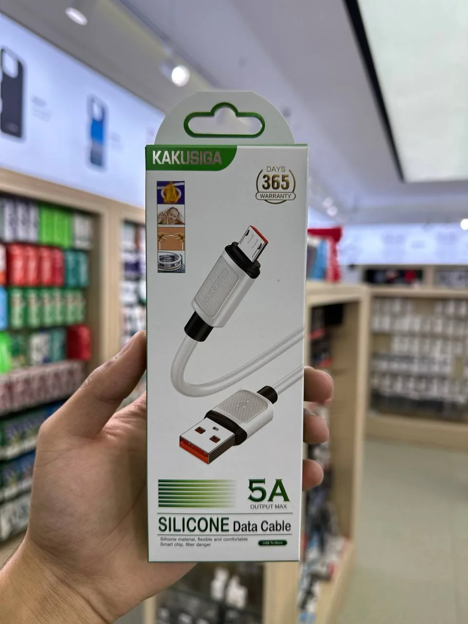 Zaryadlash Kabeli KAKUSIGA KSC-998 USB – Micro USB (V8) 5A 1m Oq — Kakusiga — Kabel