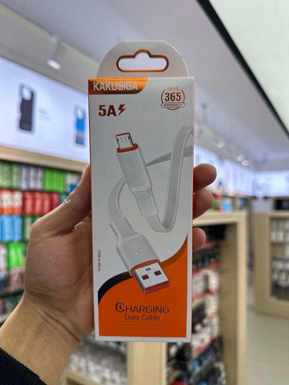 Zaryadlash Kabeli KAKUSIGA KSC-999 USB – Micro USB (V8) 5A Oq — Kakusiga — Kabel