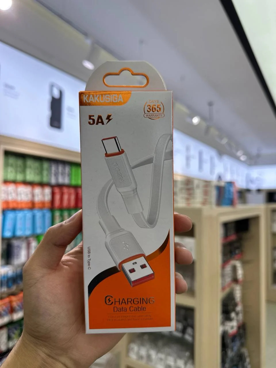 Zaryadlash Kabeli KAKUSIGA KSC-999 USB – Type-C 5A  Oq — Kakusiga