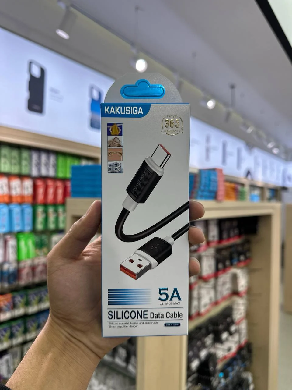 Zaryadlash Kabeli KAKUSIGA KSC-998 USB – Type-C 5A 1m Oq — Kakusiga