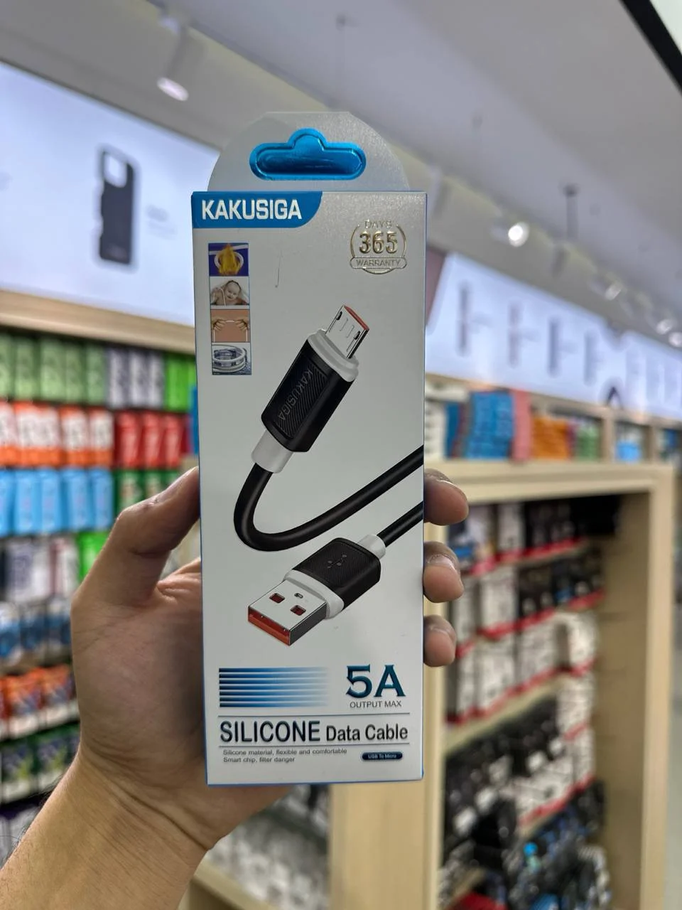 Zaryadlash Kabeli KAKUSIGA KSC-998 USB – Micro USB (V8) 5A 1m Oq — Kakusiga