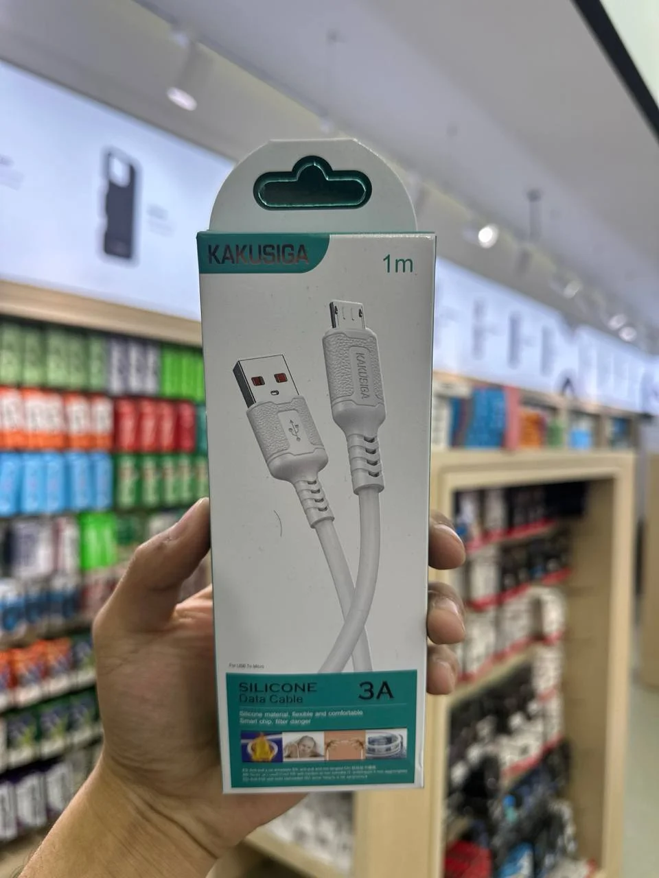 Zaryadlash Kabeli KAKUSIGA KSC-984 USB – Micro USB (V8) 3A 1m Oq — Kakusiga