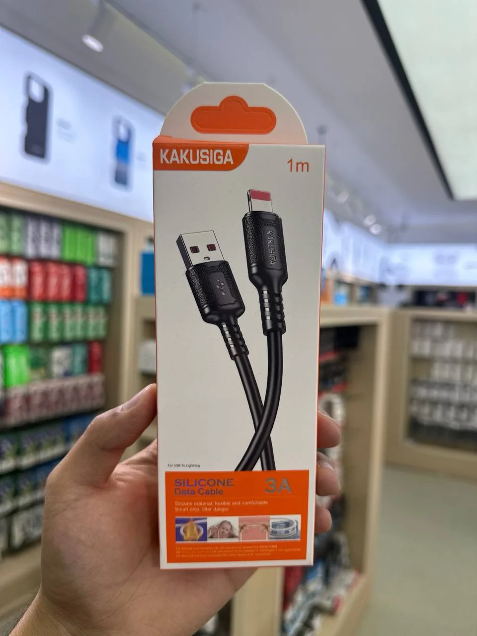 Zaryadlash Kabeli KAKUSIGA KSC-994 USB – Lightning 3A 1m Qora — Kakusiga